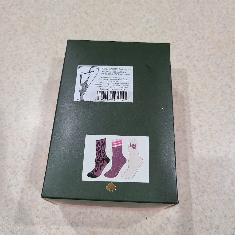 Kate Spade Crew Socks Striped Animal Print Logo 3 Pair - Picture 5 of 8